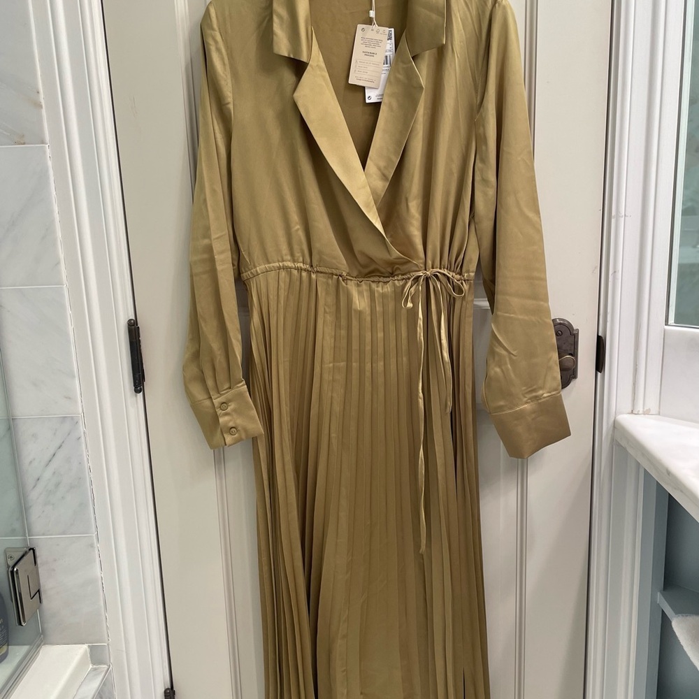 Elegant Gold Wrap Dress